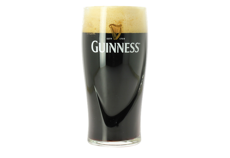 Verre à bière plat 50 cl Guinness harpe, Guinness, Bière irlandaise