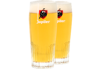 Beer glasses - Pack 2 Glasses Jupiler red Logo 25 cl