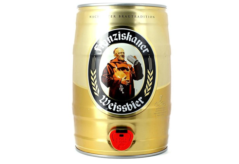 Fût de 5 litres de bière Franziskaner Weissbier brasserie allemande, Allemagne