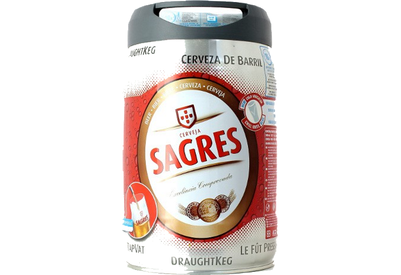 Keg SAGRES Beertender, Portuguese lager beer