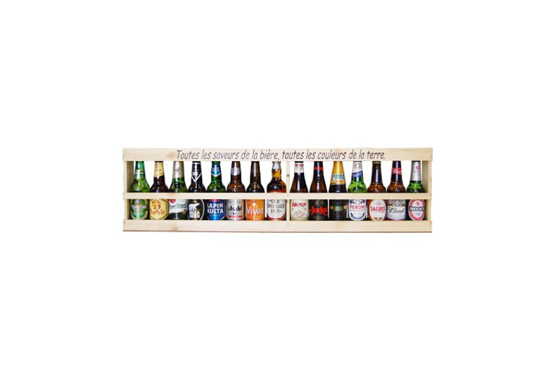 METRE de bière en bois 15 bières du MONDE dans 1 mètre Bud, Barbar, Bear Beer, Asahi, Judas