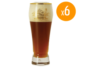 Verres à bière - Pack de 6 verres Mont Blanc col doré - 25 cl