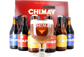 Gift box with beer and glass - Trilogy Chimay 6 beers + 1 stemmed glass