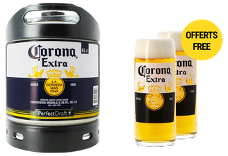 Pack 6L Corona + 2 vasos Corona gratis