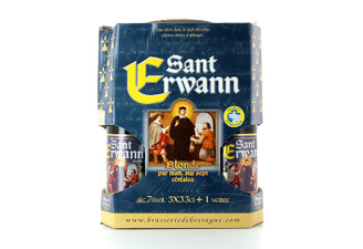 Pack regalo con cerveza y vasos - Coffret Sant Erwann