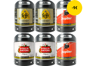 Fûts - Pack 6 Fûts : Leffe Blonde - Stella Artois - Jupiler