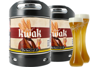 Kegs - Pack 2 fûts 6L Kwak + 2 verres Kwak Fond Plat - 33 cl