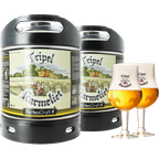 Fûts de bière - Pack 2 fûts 6L Tripel Karmeliet + 2 verres Tripel Karmeliet - 20cl