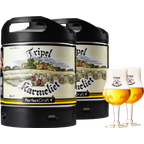Fûts de bière - Pack 2 fûts 6L Tripel Karmeliet + 2 verres Tripel Karmeliet 20cl