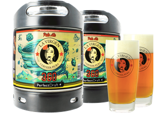 Fûts de bière - Pack 2 fûts 6L La Virgen 360 + 2 verres La Virgen - 33 cl