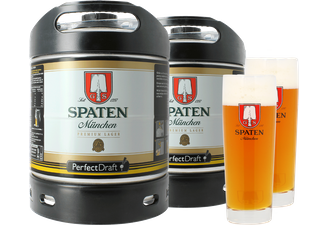 Fûts de bière - Pack 2 fûts 6L Spaten + 2 verres Spaten - 40 cl