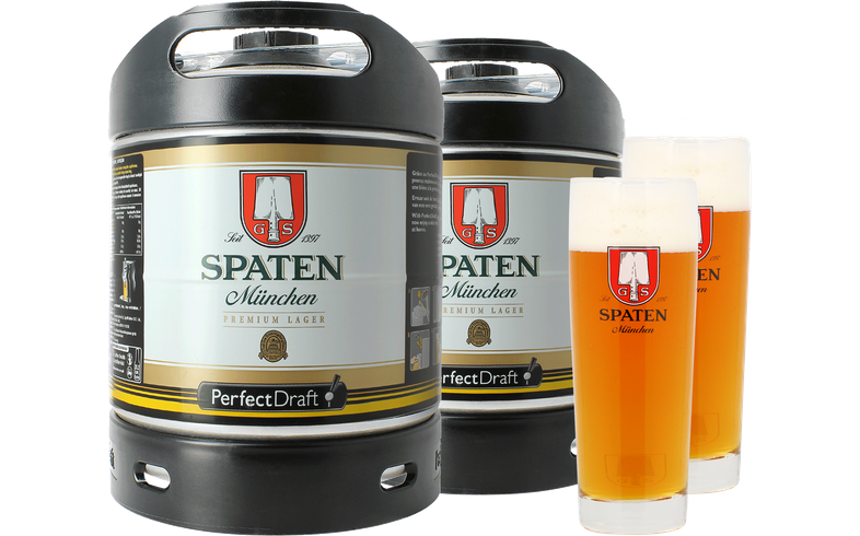 Fusti Birra Stella Artois PerfectDraft 6L - Pack Da 2 Fusti + 2 Bicchieri, Per Spillatore Philips