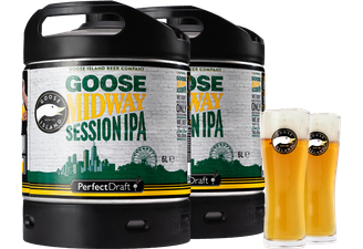 Fûts de bière - Pack 2 fûts 6L Goose Midway + 2 verres Goose