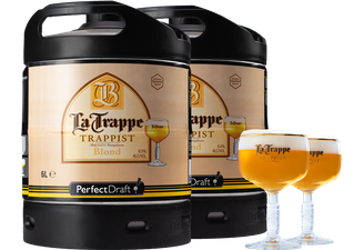 Fûts de bière - Pack 2 fûts 6L La Trappe Blond + 2 verres La Trappe - 25 cl