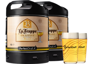 Kegs - Pack 2 fûts 6L La Trappe Blond + 2 verres La Trappe - 25 cl