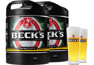Fûts de bière - Pack 2 fûts 6L Beck's + 2 verres Beck's - 50 cl