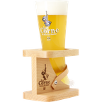 Beer glasses - La Corne Du Bois Des Pendus glass with wooden base