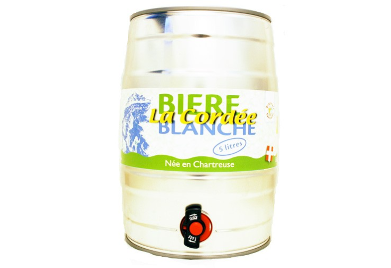 FUT bière 5 litres de La Cordée BLANCHE Brasseurs Savoyards, Savoie Fûts tireuse à biere Alpes