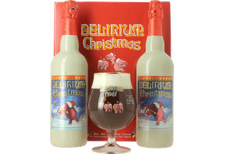 Coffret Delirium Noël 4 bières et 1 verre - La Compagnie des Bonnes  Bouteilles