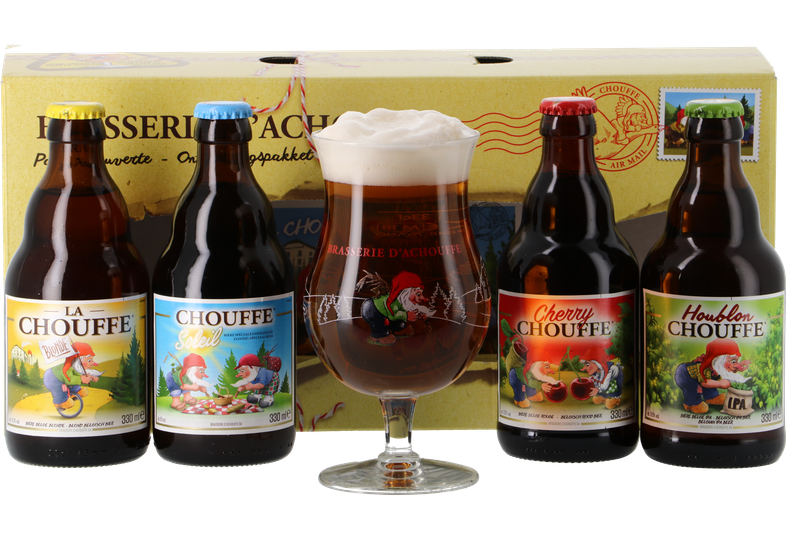 Biercadeau La Chouffe 4x33cl + 1 Glas