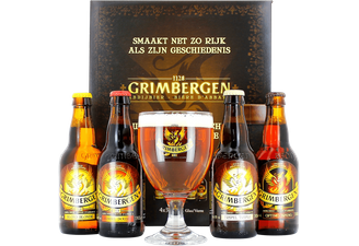 Coffrets cadeaux verre et bière - Coffret Grimbergen Livre (4 bières 1 verre)