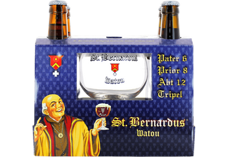 Coffrets cadeaux verre et bière - Coffret Saint Bernardus Watou (4 bières + 1 verre)