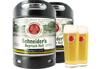 Fûts de bière - Pack 2 fûts 6L Schneider's Bayrisch Hell + 2 verres Schneider 50cl