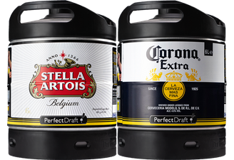 Tapvaten - Pack 2 vaten 6L : Stella Artois - Corona