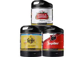 Fûts de bière - Pack 3 fûts 6L : Jupiler - Stella Artois - Leffe d'été