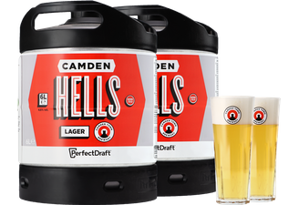 Fûts de bière - Pack 2 fûts 6L Camden Hells + 2 verres 50 cl