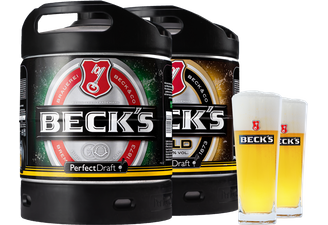Fässer - Pack Beck's und Beck's Gold PerfectDraft 6L-Fass + 2 Gläser