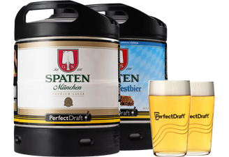Fûts de bière - Pack 2 fûts 6L Spaten Oktoberfestbier - Spaten + 2 verres PerfectDraft