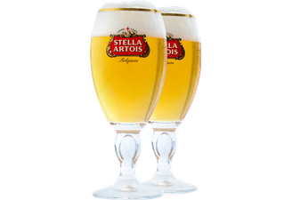Beer glasses - Stella Artois 25cl stem glass x2