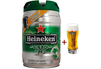 MINI-FUT 5 litres présurisé HEINEKEN compatible Beertender + 1 Verre