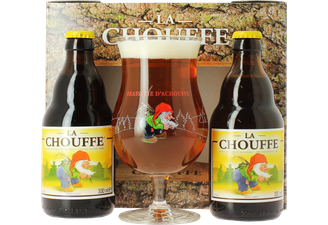 Coffrets cadeaux verre et bière - Coffret Chouffe Blonde (2 bières, 1 verre)